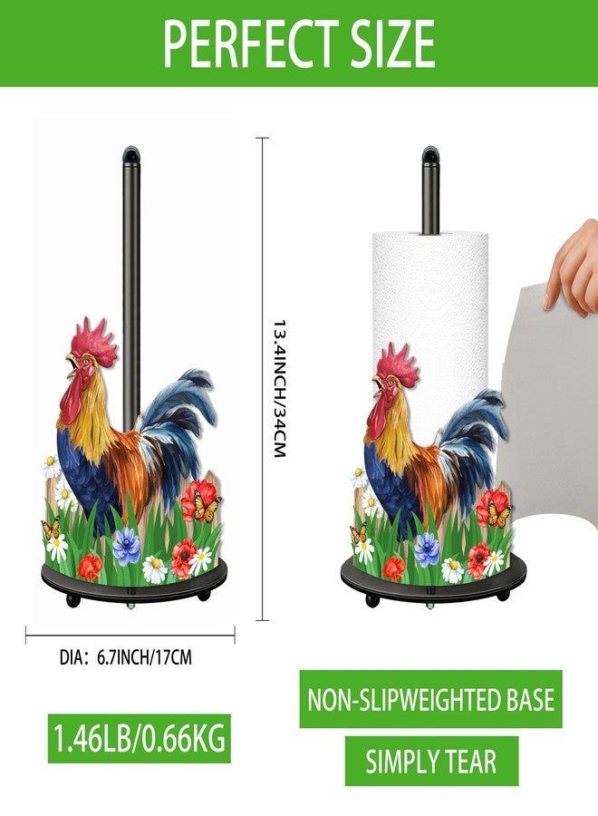 Taesun Rooster Paper Towel Holder, Rooster Decor for Countertop Cute Farmhouse Home Table, Housewarming Birthday Gifts for Farm - Image 2